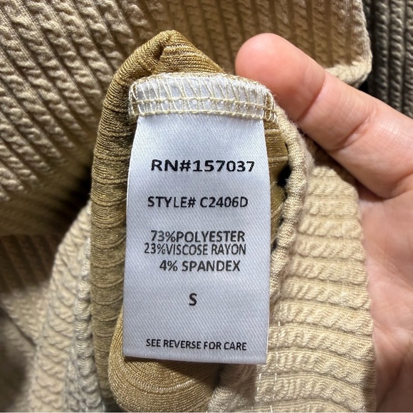 The Oures Khaki Cut-Out Halter Neck Dress | Size Small Sleek Bodycon Party Wear - Picture 6 of 8